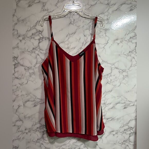 Torrid 1X Chiffon Stripe Double Layer Swing Cami - Picture 3 of 9